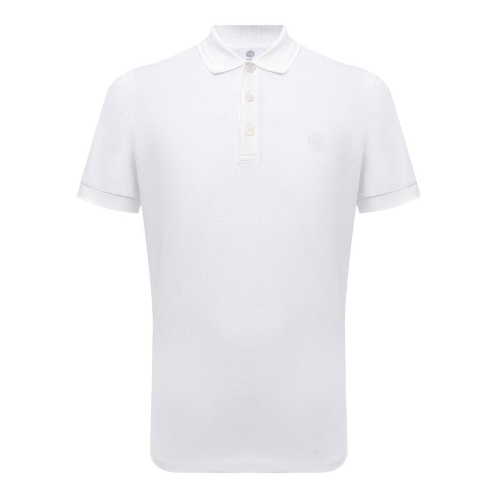 BURBERRY 8043123 Burberry Monogram Embroidered Polo Shirt White WHITE POLO SHIRT MALE XS