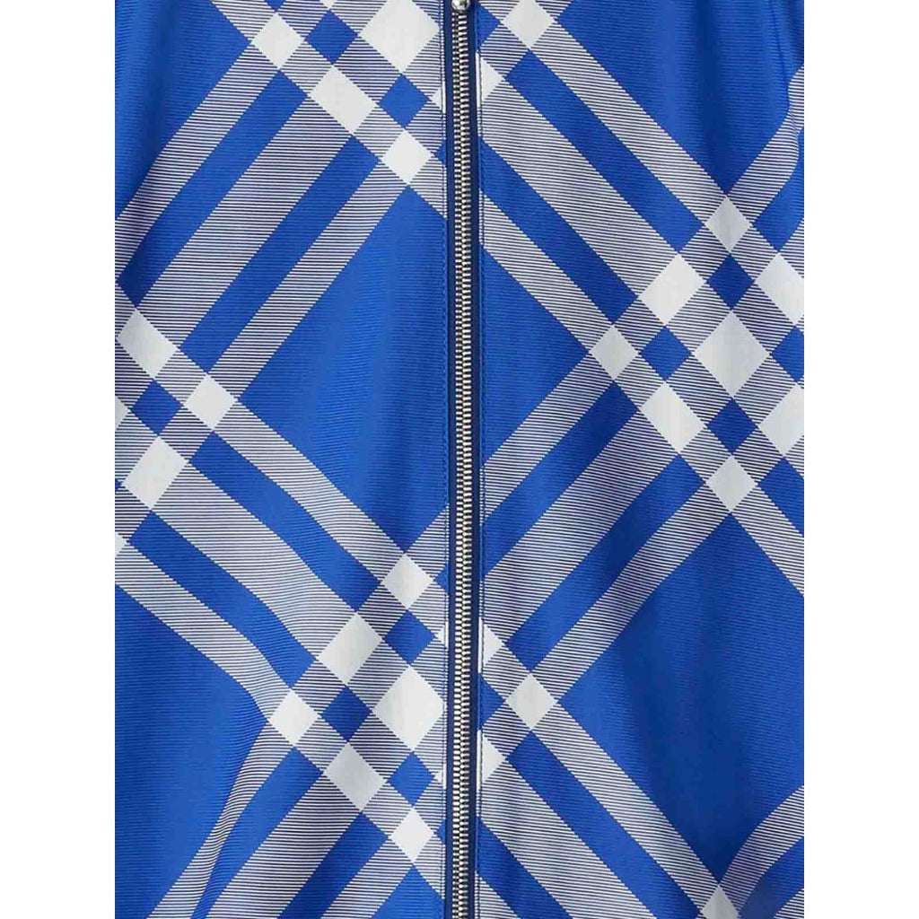 BURBERRY 8077178 Burberry Check-Pattern Hooded Zip-Up Jacket KNIGHT IP CHECK (Blue) JACKET MALE XL