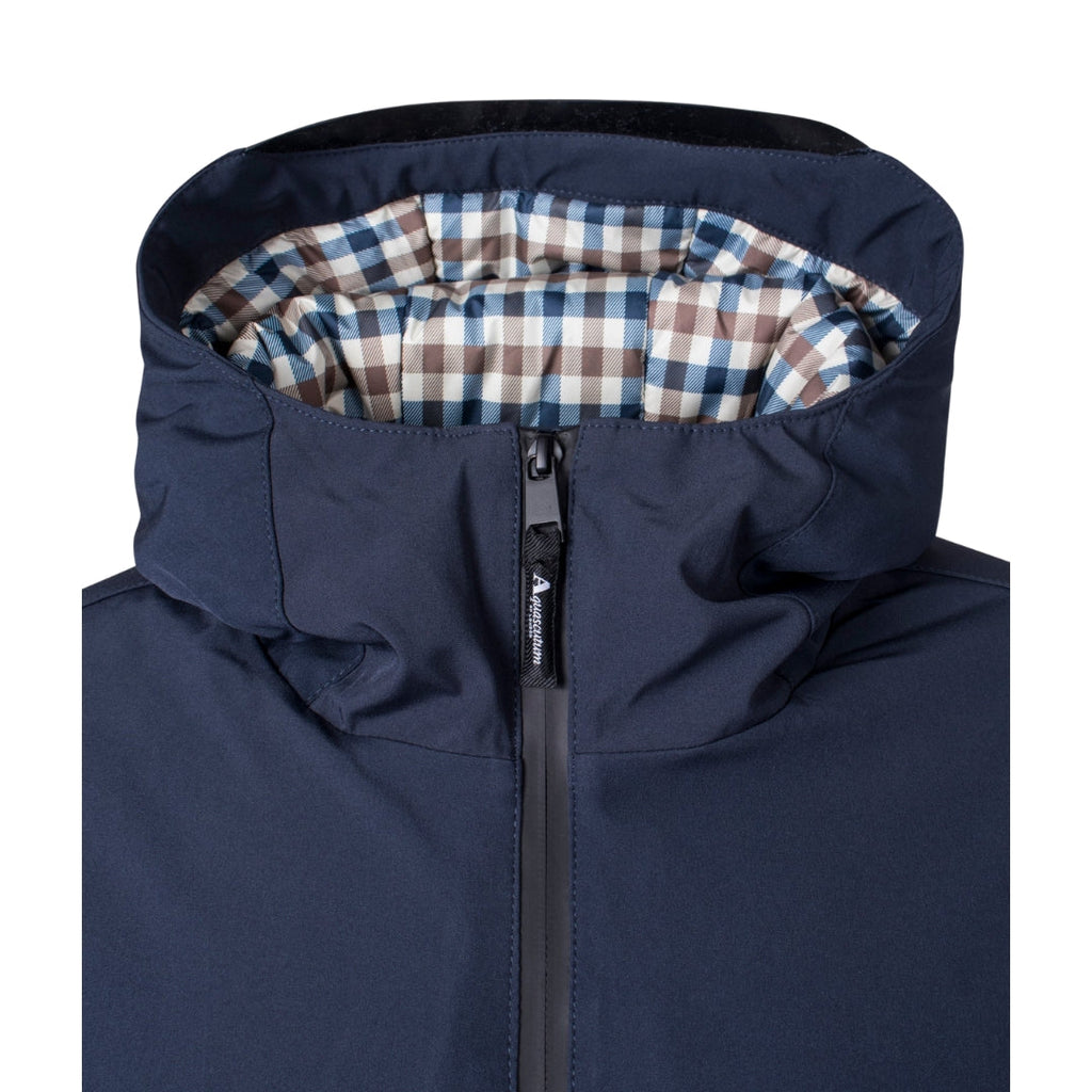 Aquascutum Active Hooded Jacket Navy Fw23 Jk008 11 Navy Blue Jacket Mens - Style Centre Wholesale