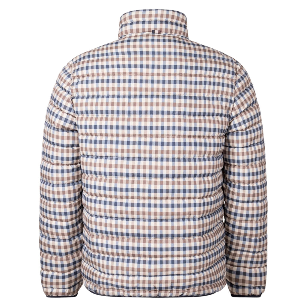 Aquascutum Active 100Gr Mock Neck Fw23 Jk012 28 Beige Check Jacket Mens - Style Centre Wholesale