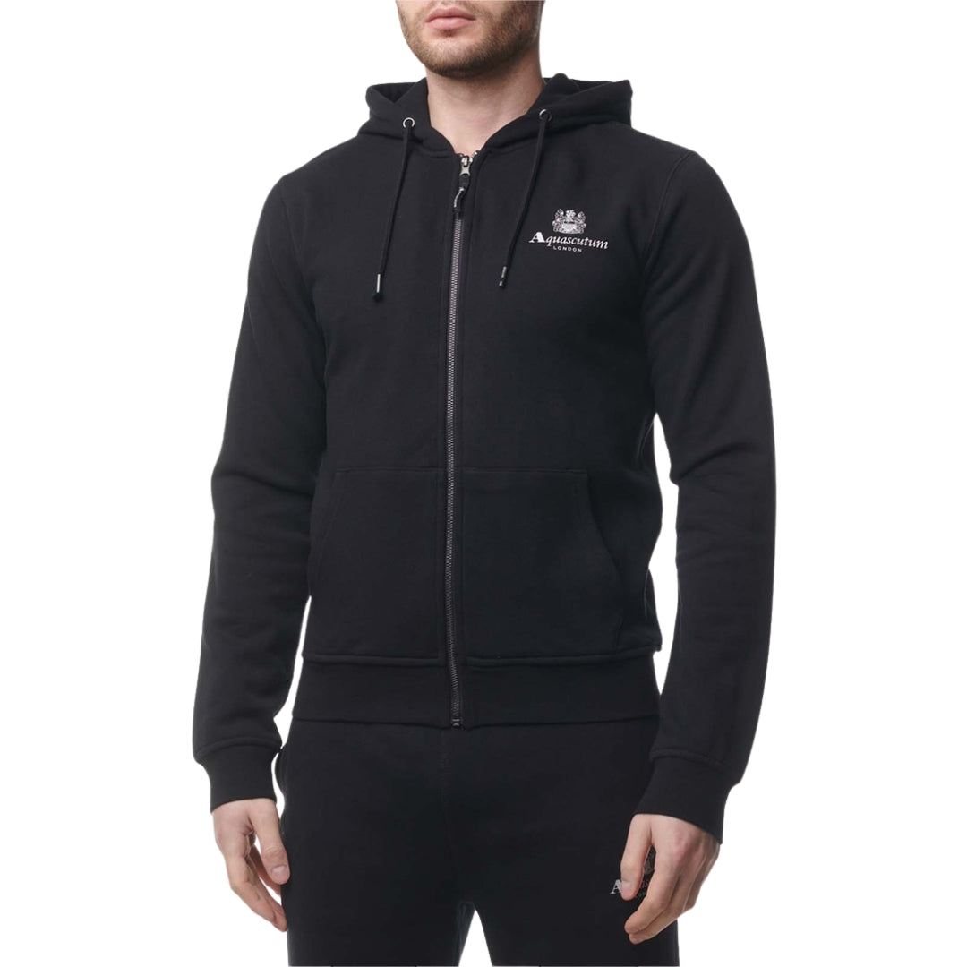 ACTIVE SMALL LOGO FULL ZIP HOODIE  FLEECE black S