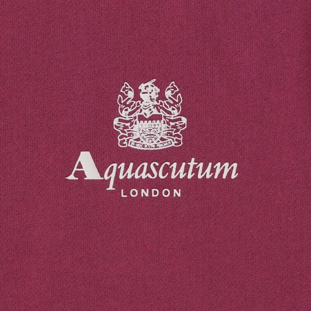 Aquascutum ACTIVE SMALL LOGO CREW FW23 SW006 26 Burgundy Jumper Mens S