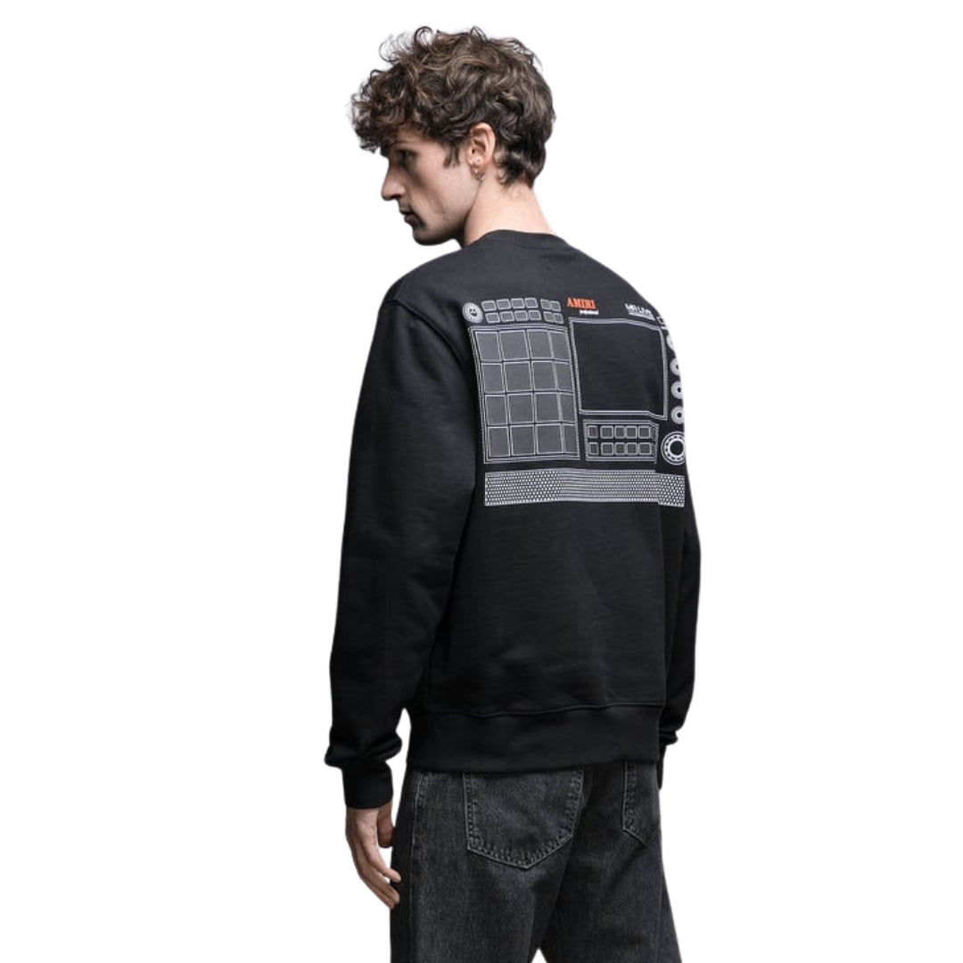 Amiri Drum Machine Black Crewneck Jumper S