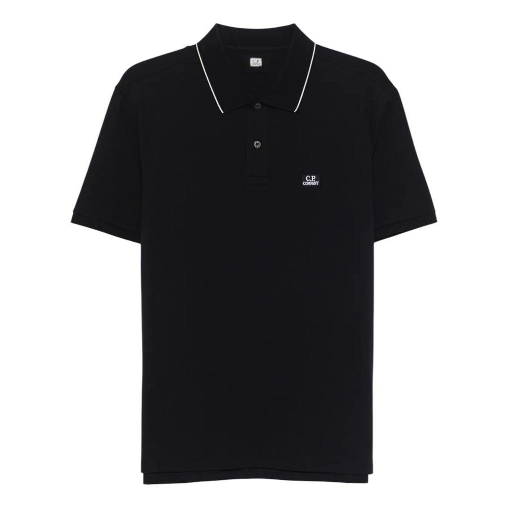 C.P Company Black Cotton Polo Shirt