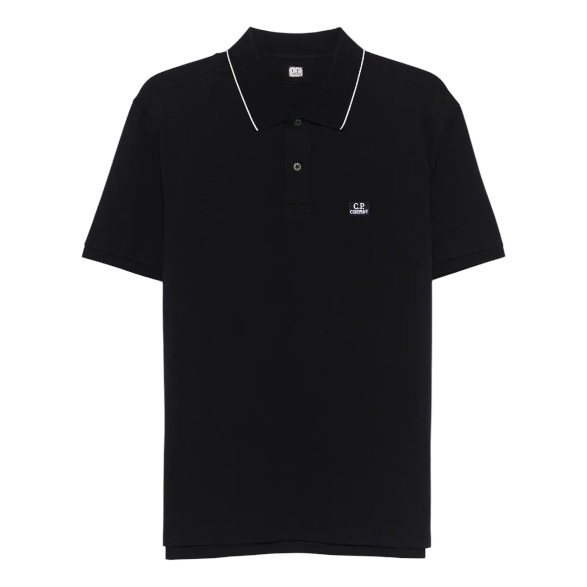 C.P Company Black Cotton Polo Shirt
