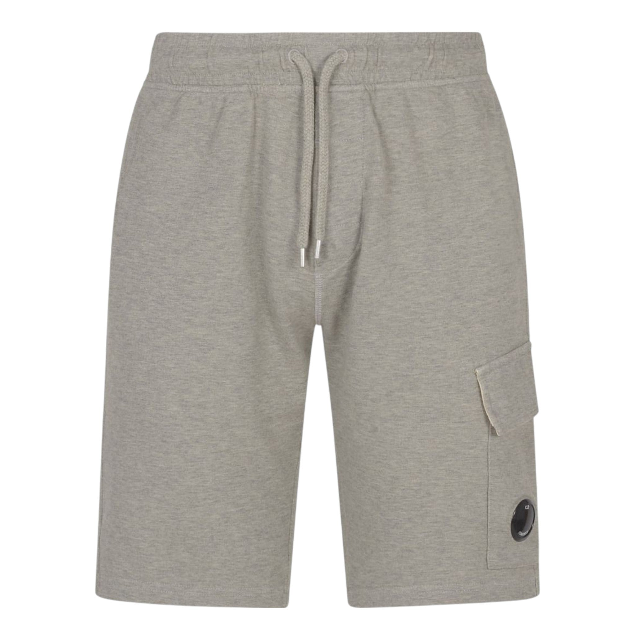 C.P. Company Light Fleece Cotton Lens Melange Grey Shorts