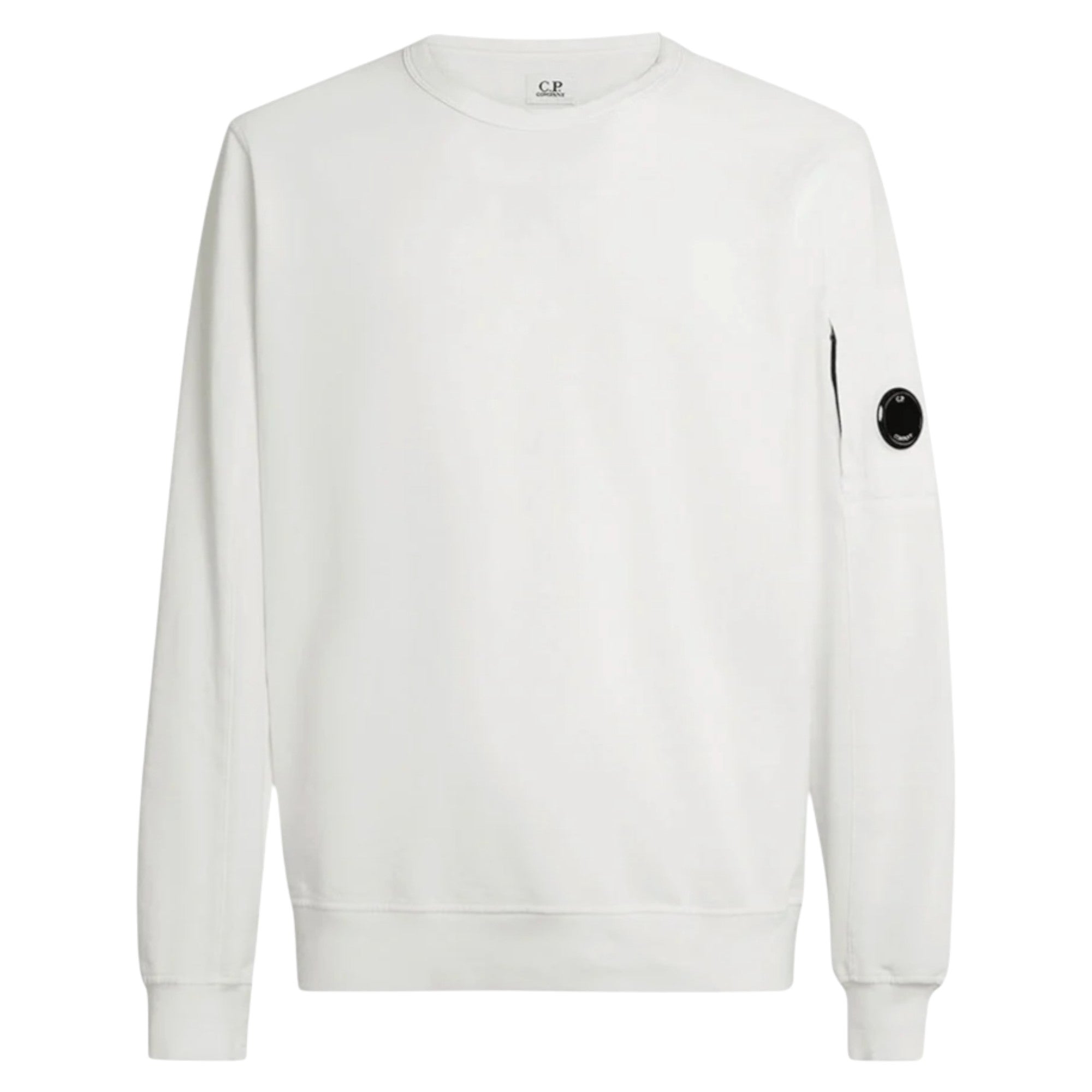 C.P. Company White Light Fleece Lens Sweatshirt