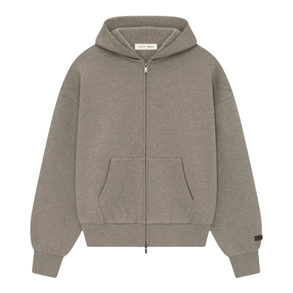 Essentials Heather Stone Zip-Up Hoodie