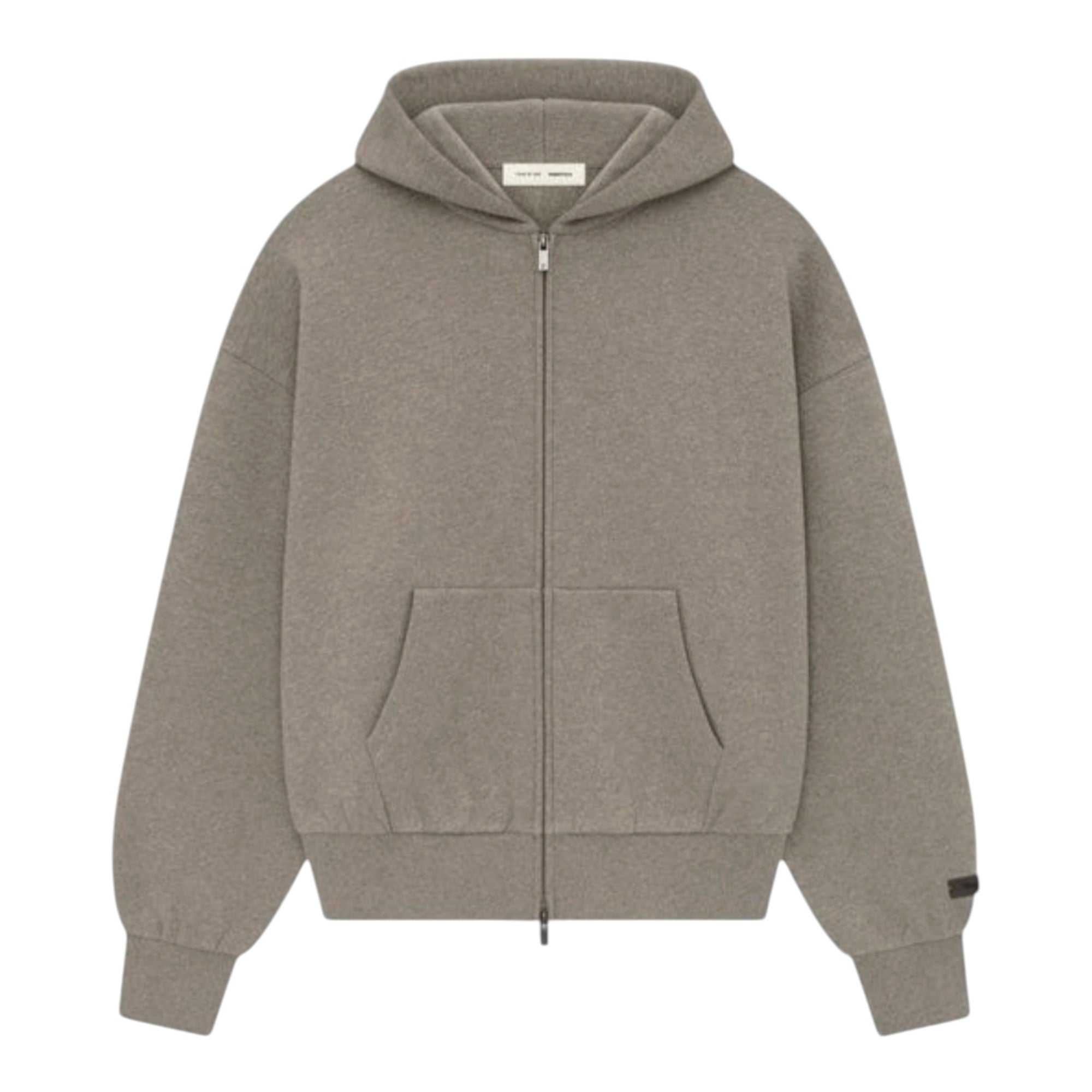 Essentials Heather Stone Zip-Up Hoodie