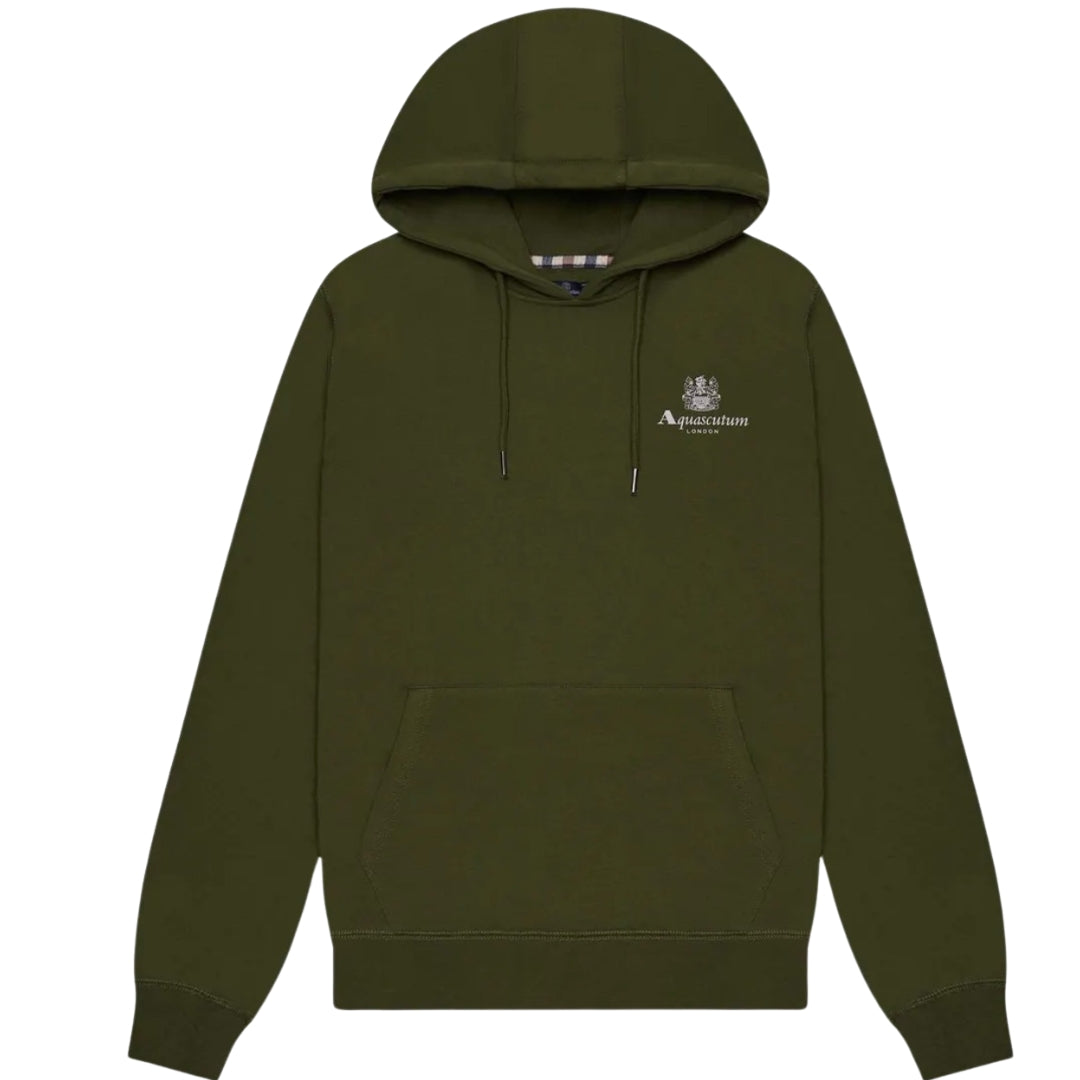 Aquascutum Active Big Logo Hoodie Green Mens