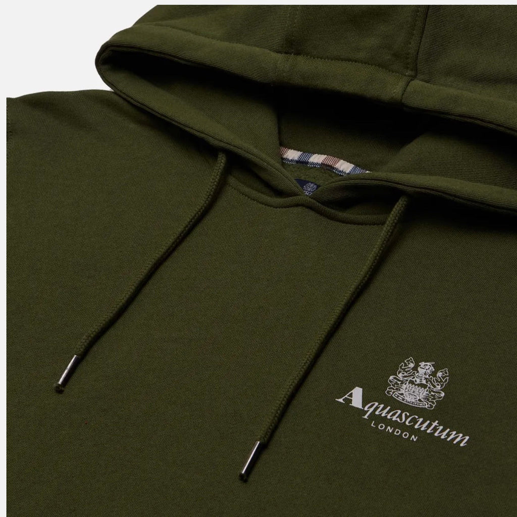 Aquascutum Active Big Logo Hoodie Green Mens