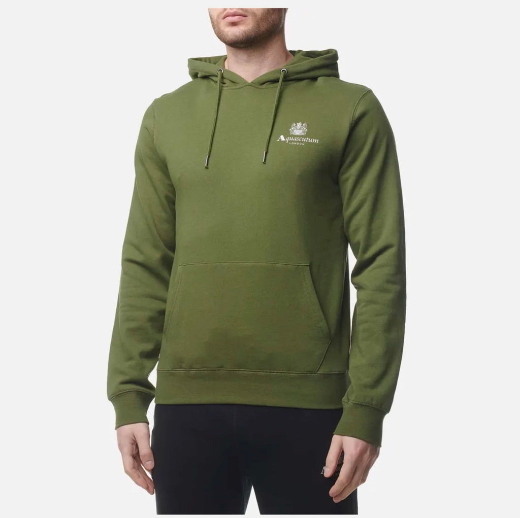Aquascutum Active Big Logo Hoodie Green Mens