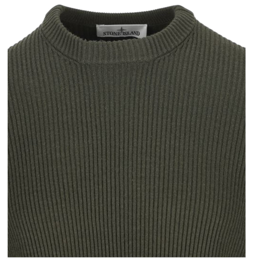 Stone Island Full Rib RWS Wool Military Green Sweatshirt