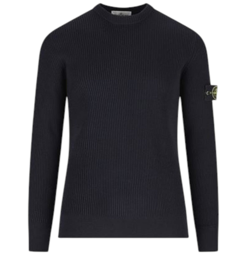 Stone Island Full Rib RWS Wool Navy Sweatshirt