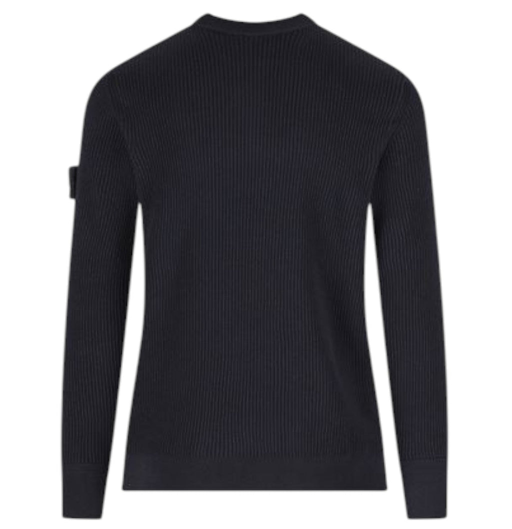Stone Island Full Rib RWS Wool Navy Sweatshirt