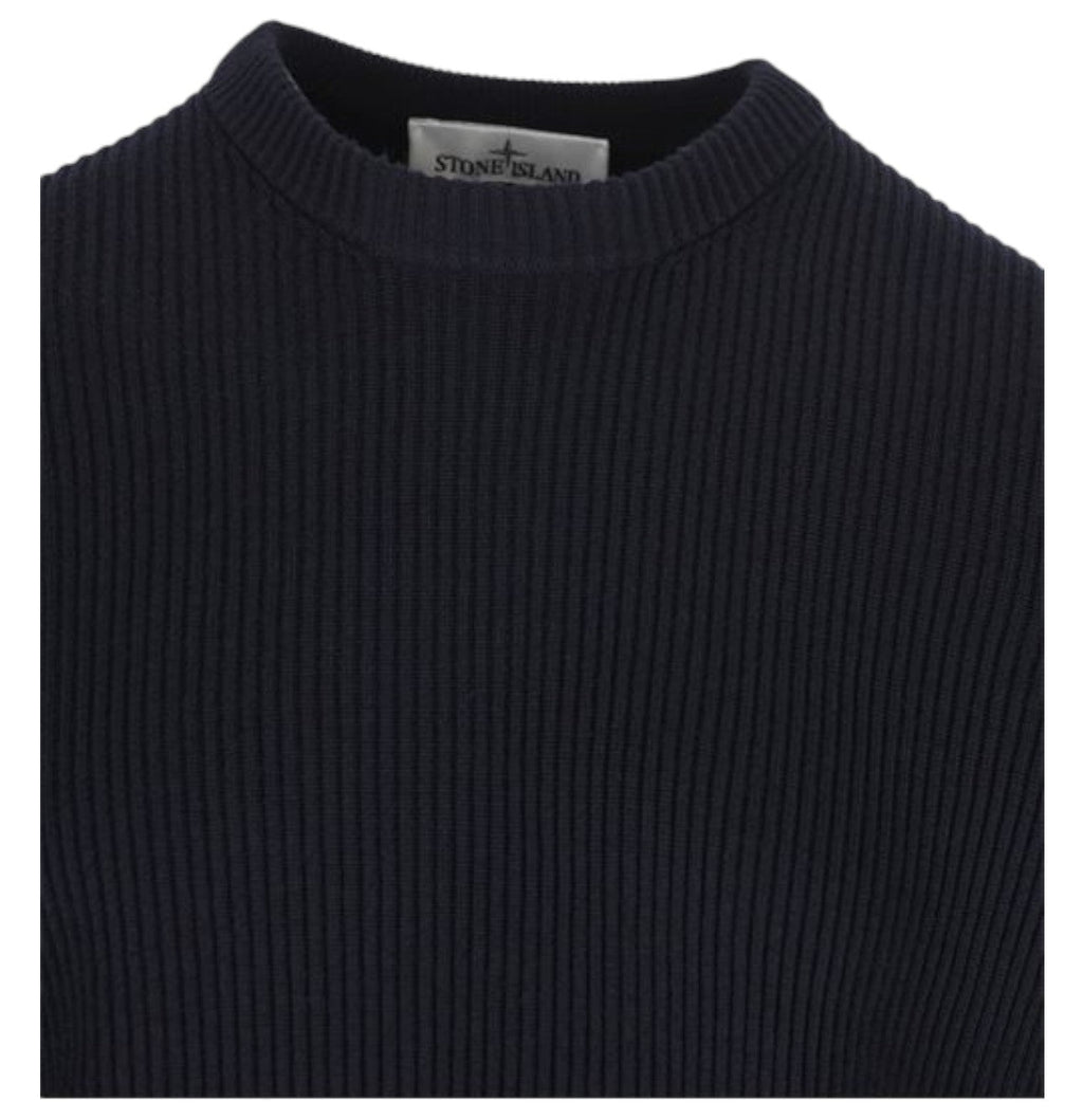 Stone Island Full Rib RWS Wool Navy Sweatshirt