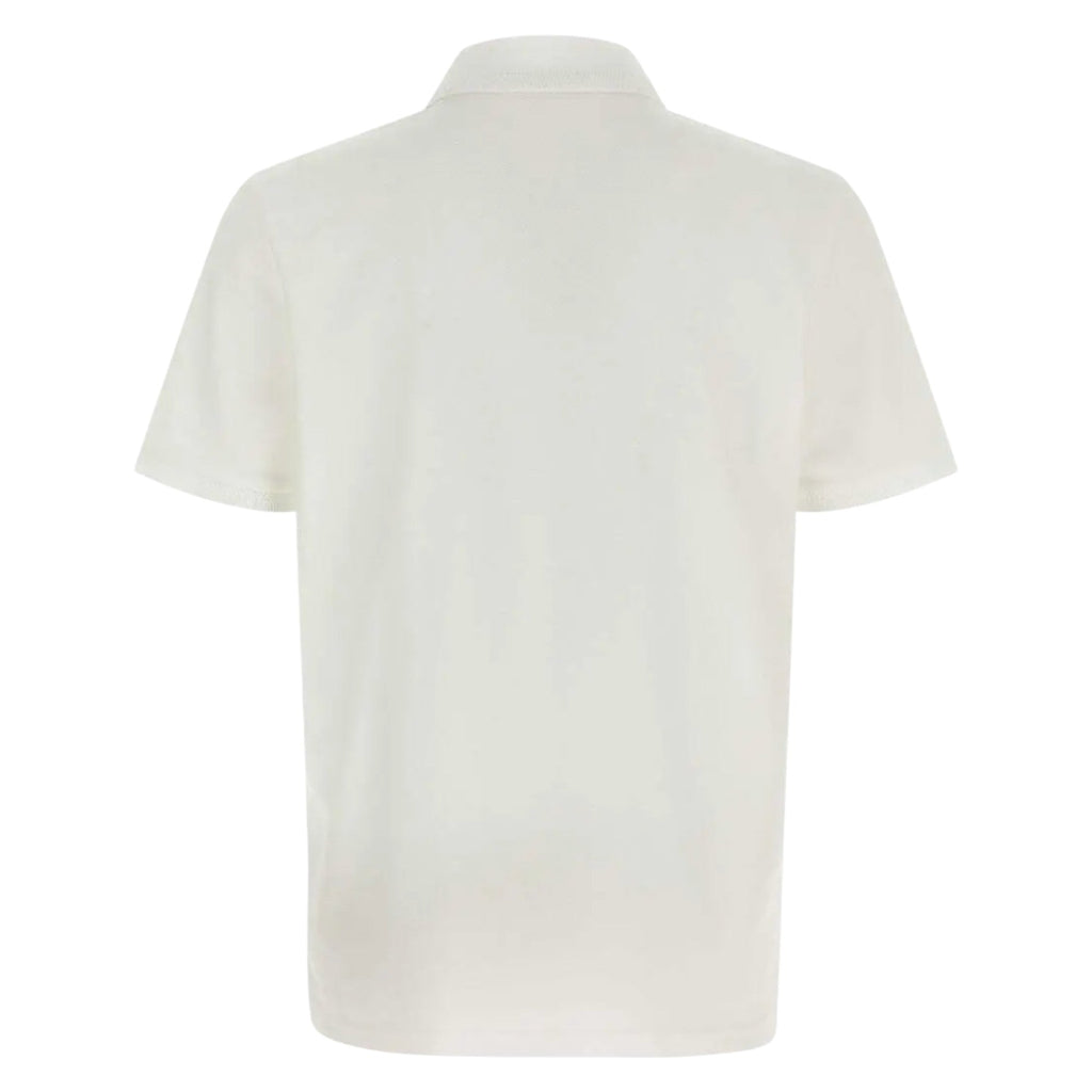 Moncler Cotton Piquet White Polo Shirt