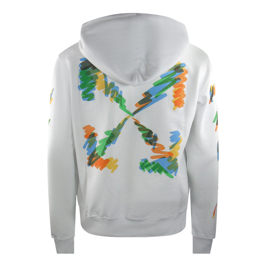Off-White Mens Multicolour Diag Hoodie White