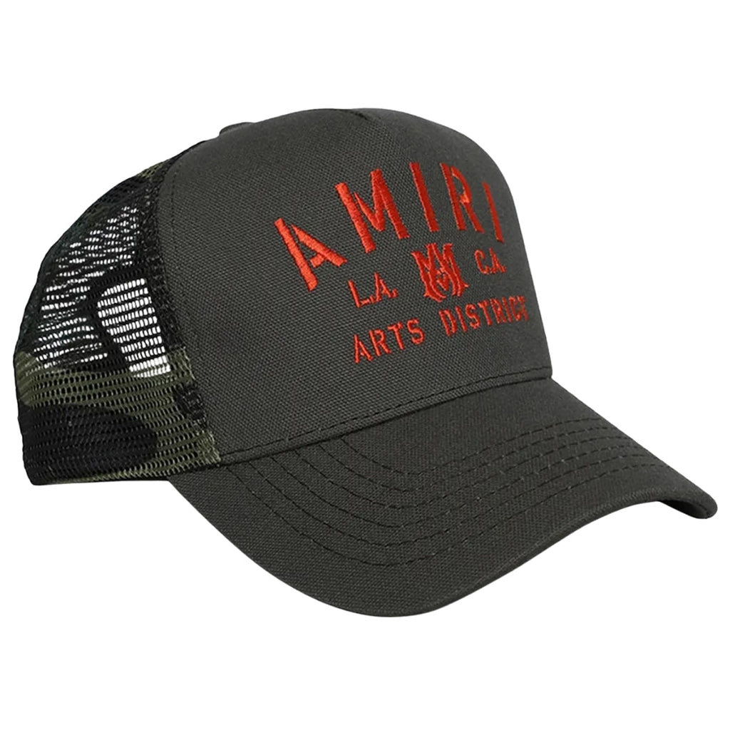 Amiri Stencil Military Green Trucker Hat One Size