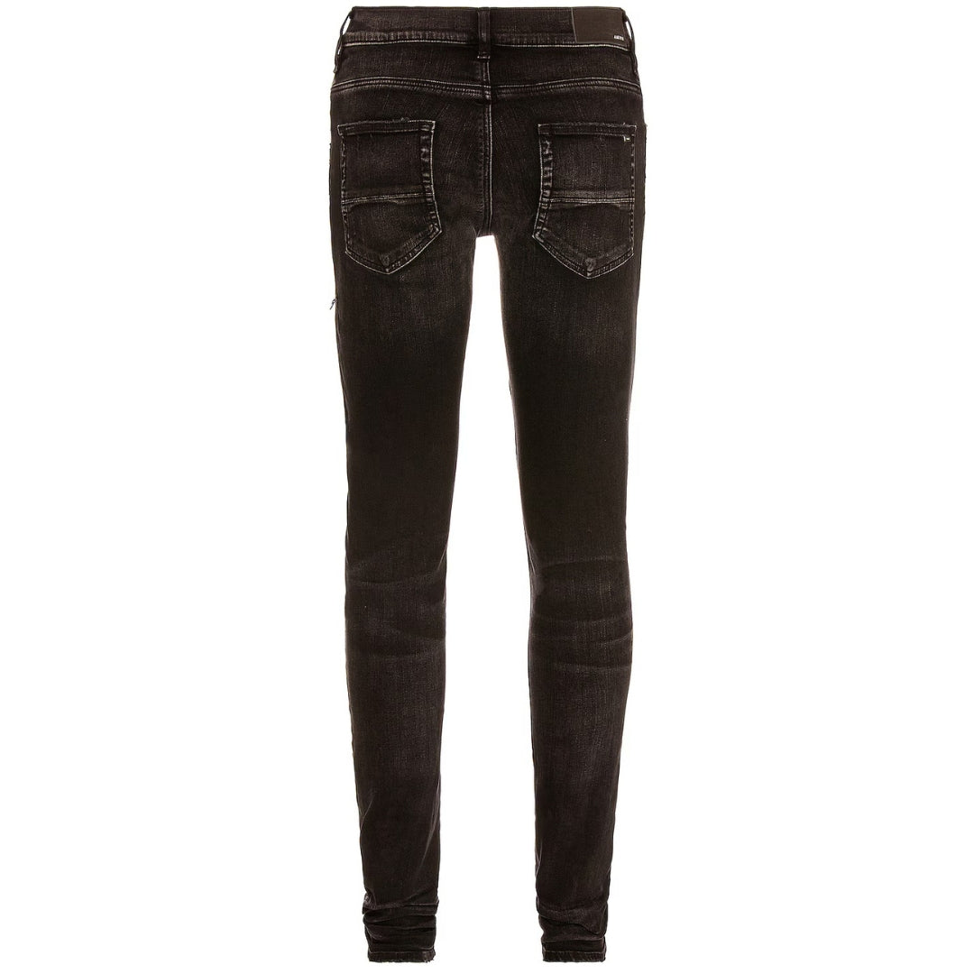 Amiri Brand Embossed Black Jeans