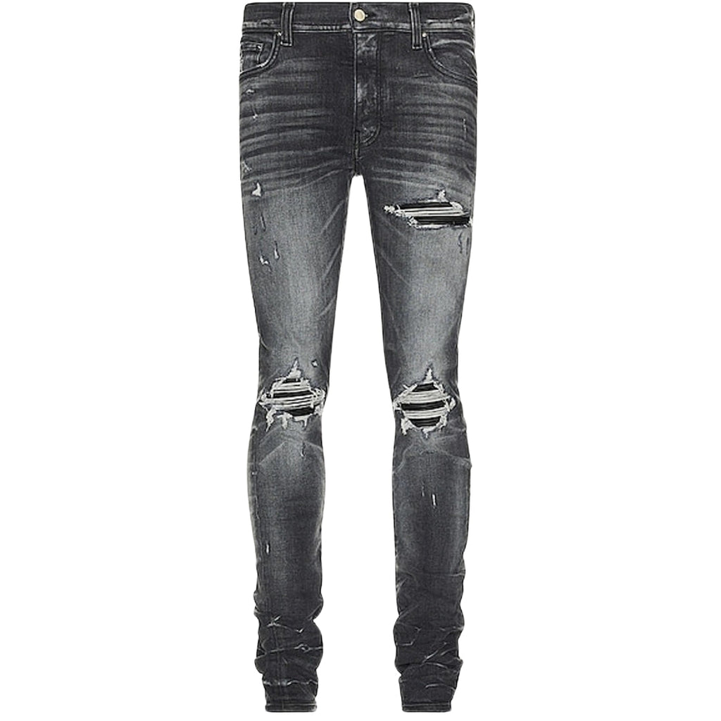 Amiri Mx1 Leather Storm Grey Jeans