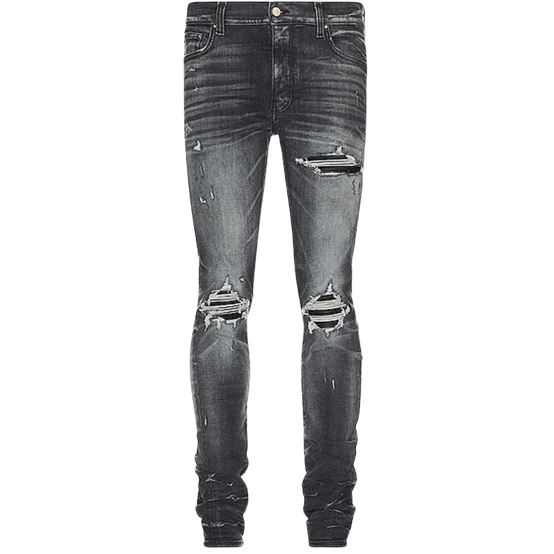 Amiri Mx1 Leather Storm Grey Jeans