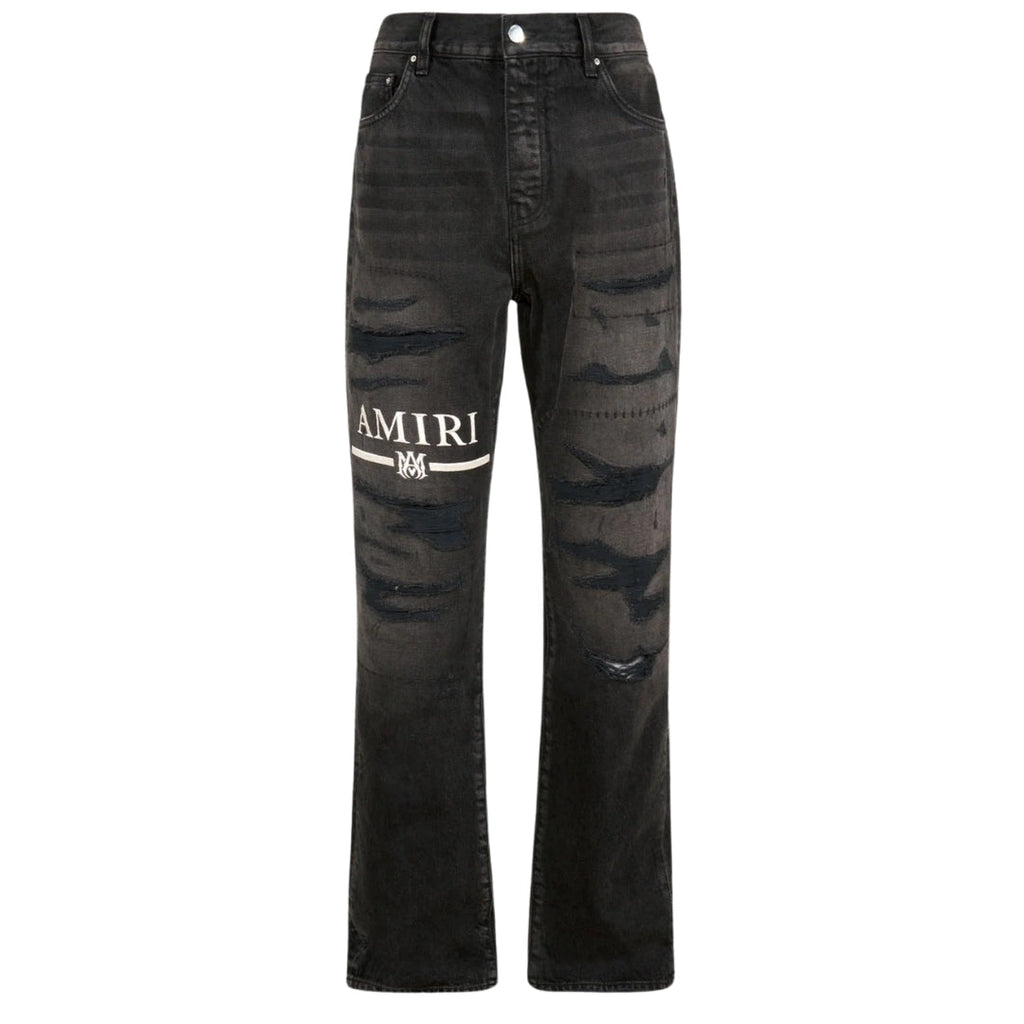 Amiri MA Bar Logo Straight Fit Aged Black Denim Jeans W31 L32 / 32L