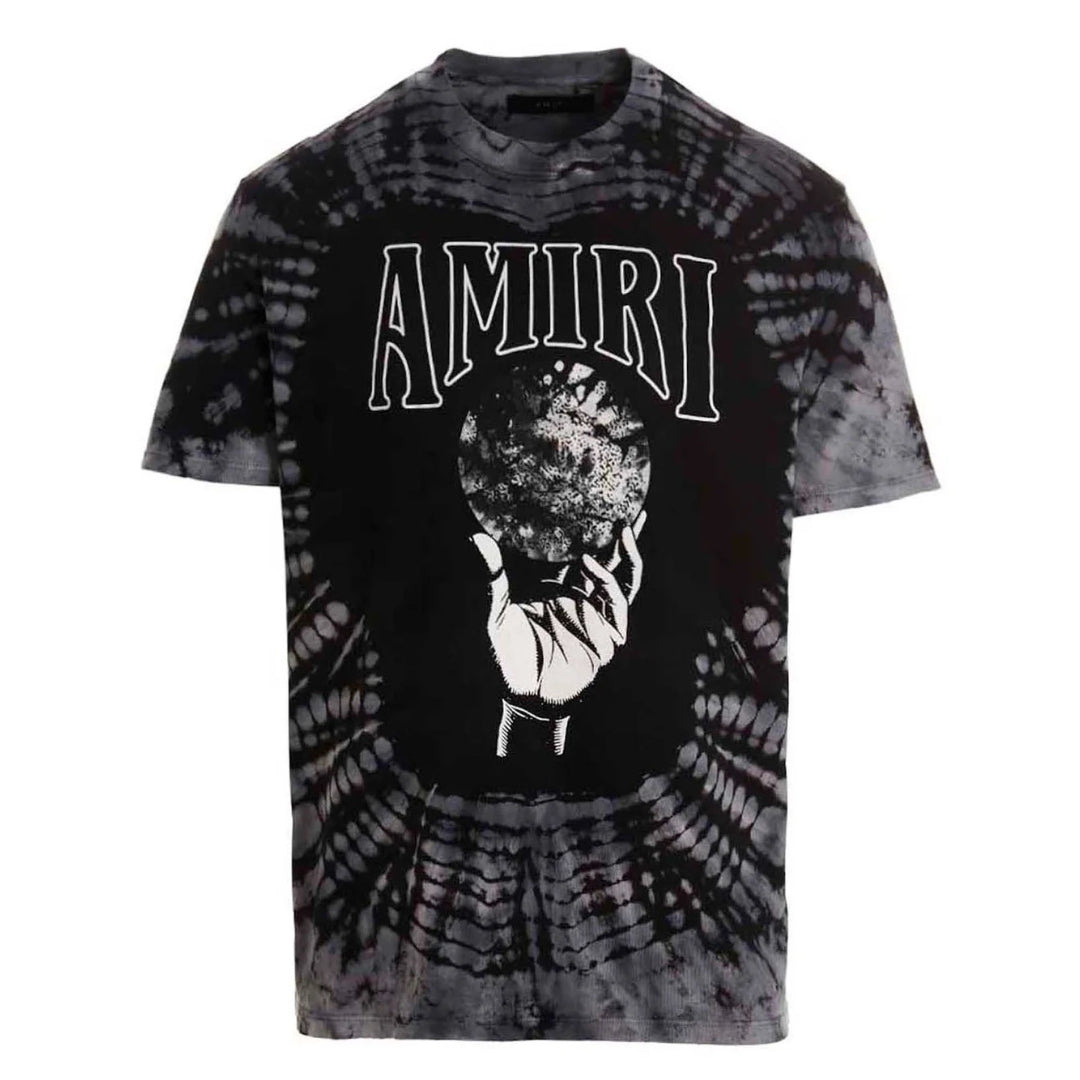 Amiri Crystal Ball SS Logo Tie-Dye Black T-Shirt L