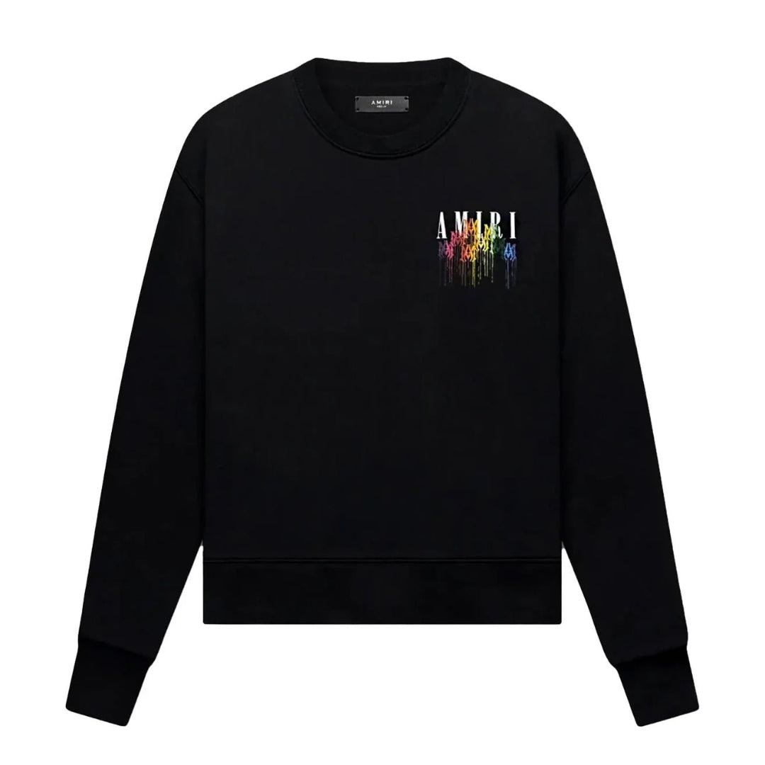 Amiri MA Drip Collage Logo Black Sweatshirt XS