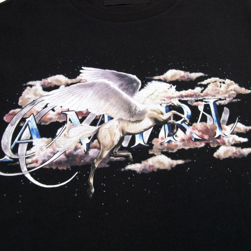 Amiri Pegasus Script Logo Black T-Shirt S