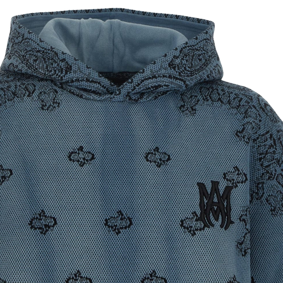 Amiri Bandana Basketball Style Blue Hoodie M