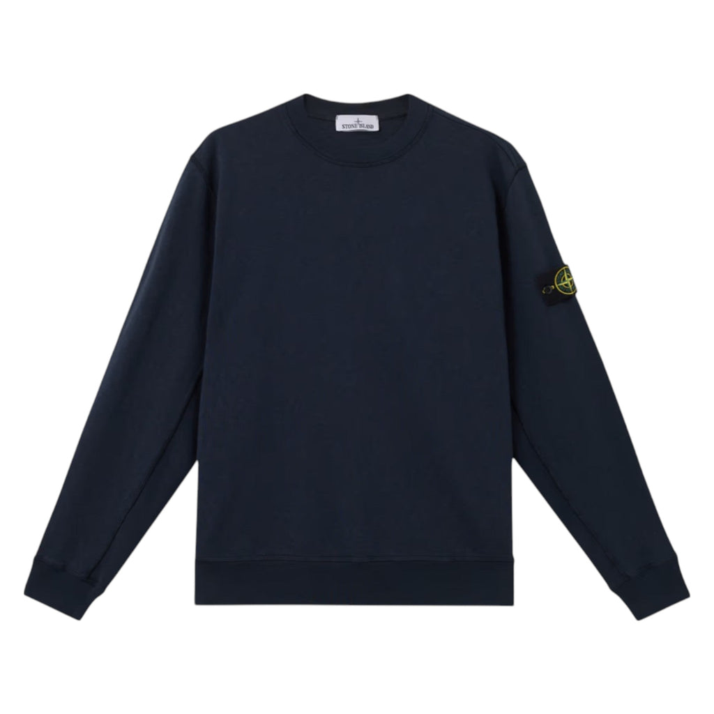 Stone Island Malfile Fleece 'Old' Effect Navy Sweatshirt