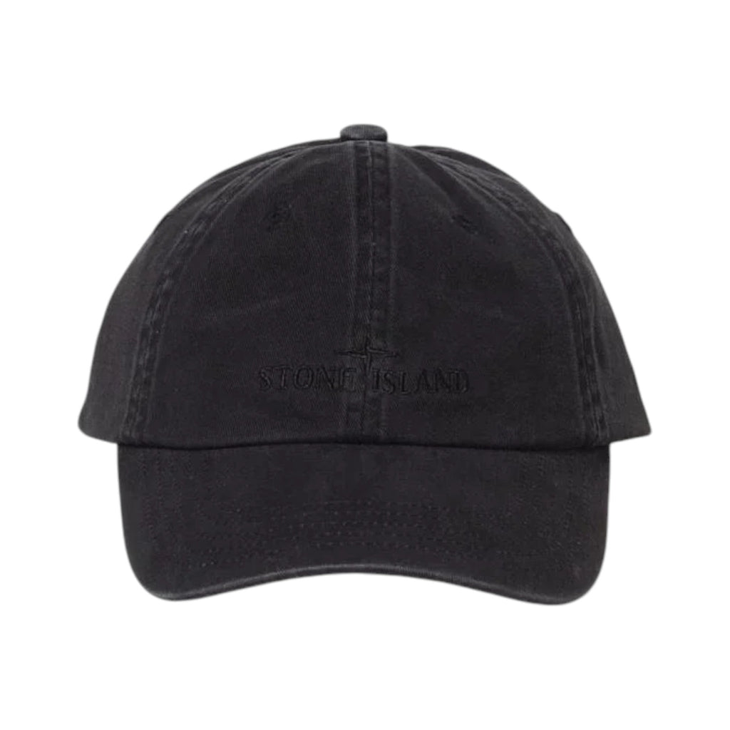 Stone Island Brushed Cotton Black Baseball Cap