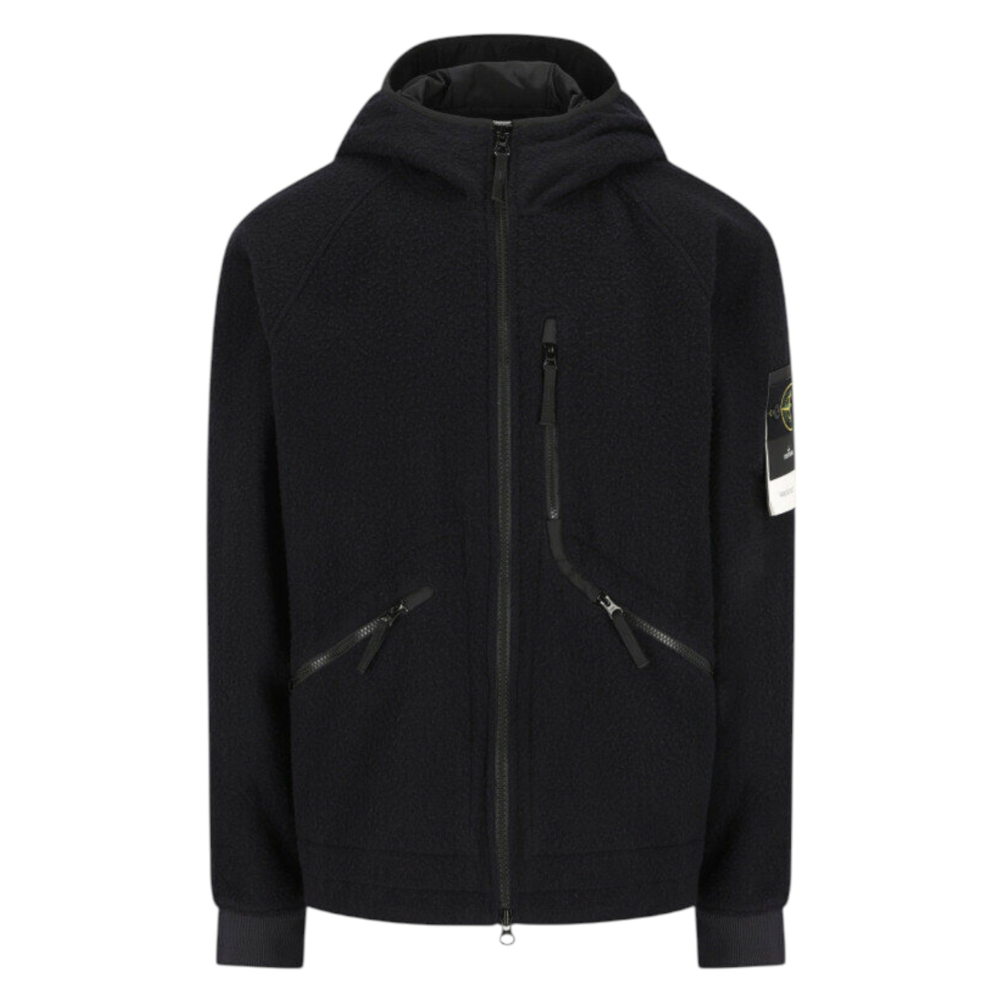 Stone Island Virgin Wool And Nylon Navy Jacket