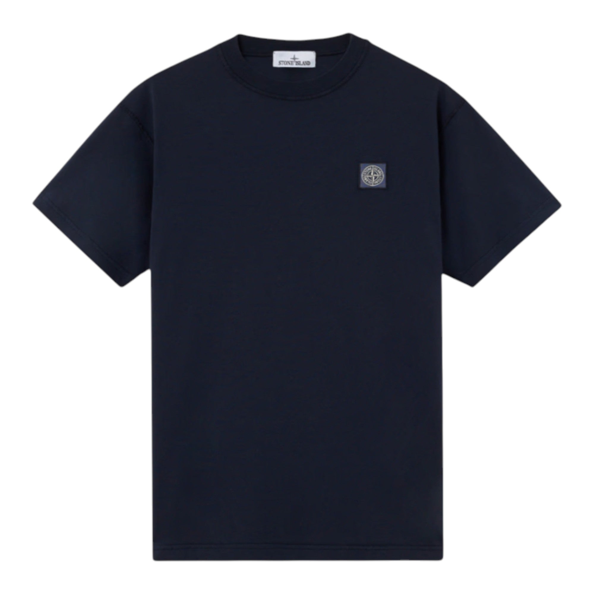 Stone Island Organic Cotton 'Fissato' Effect Navy T-Shirt