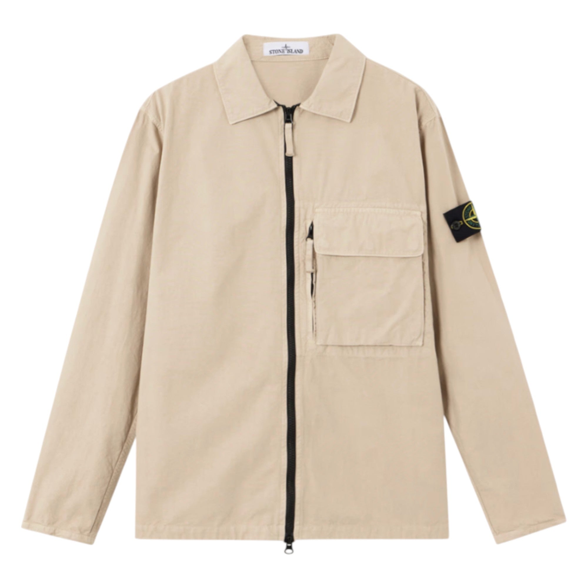 Stone Island Canvas Weave Organic Cotton Beige Overshirt