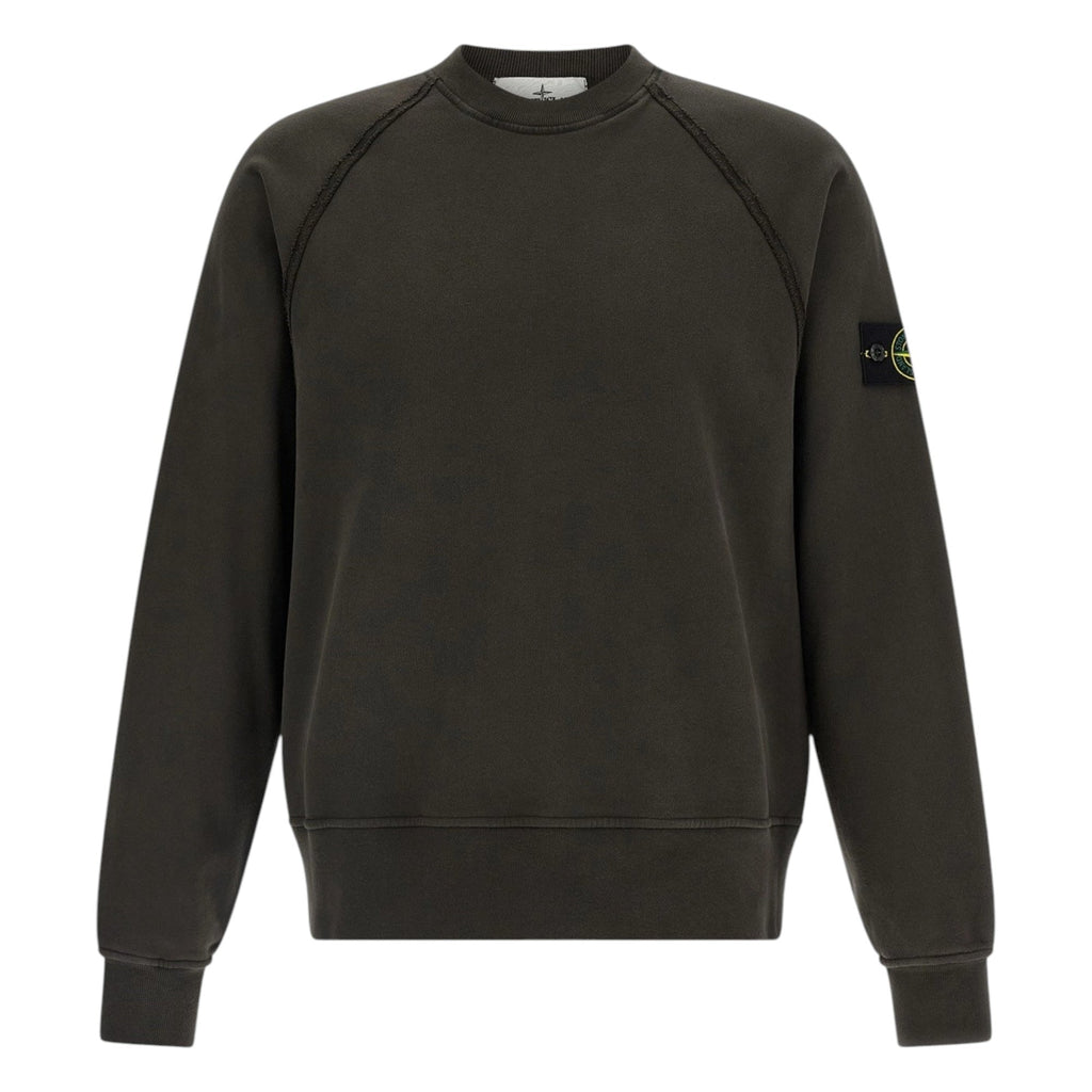 Stone Island Brushed Organic Lead Grey Sweatshirt