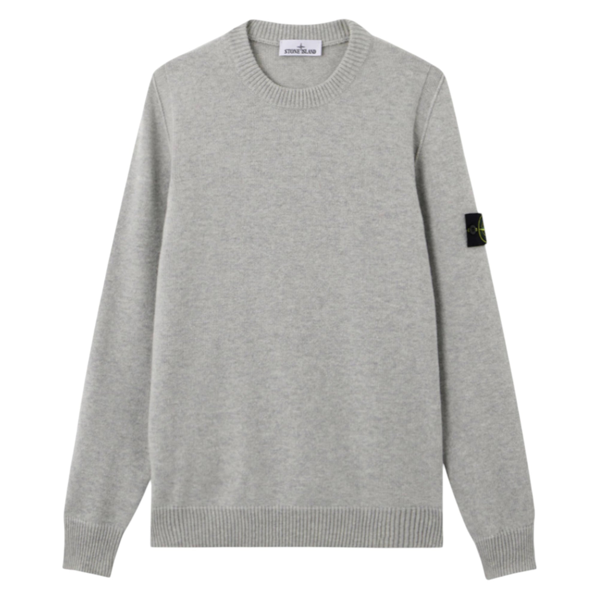 Stone Island Dust Grey Melange Lambswool Sweatshirt