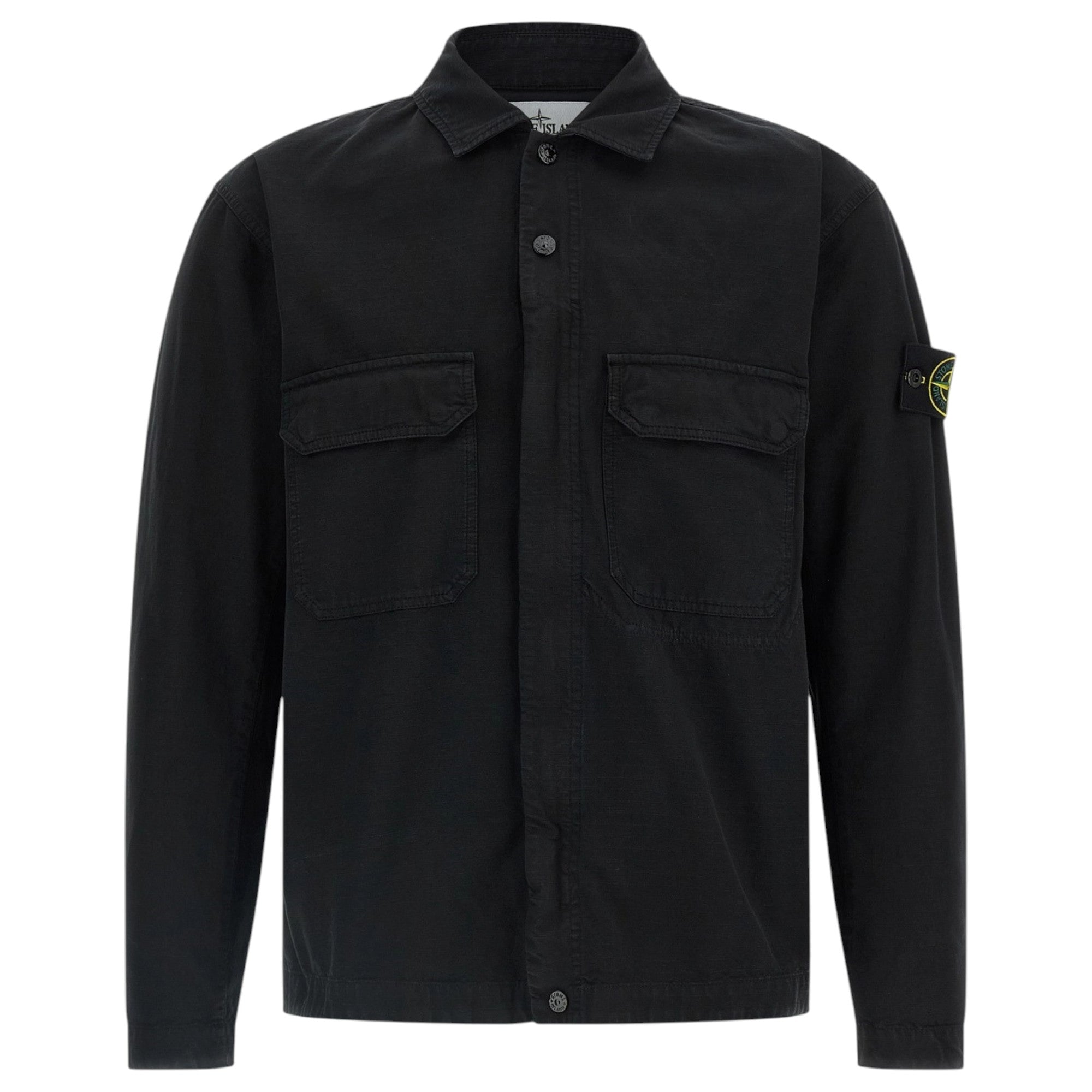 Stone Island Raw Cotton Black Overshirt