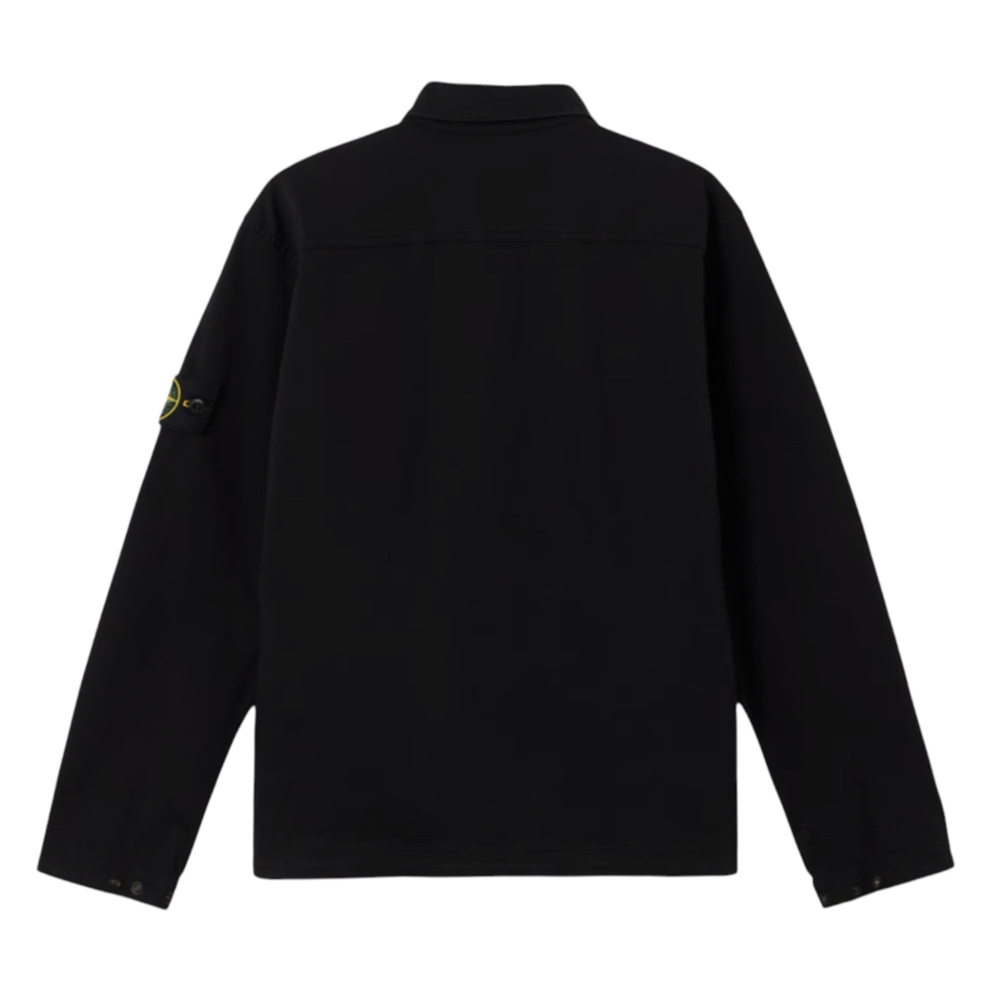 Stone Island Stretch Organic Cotton Satin Black Overshirt