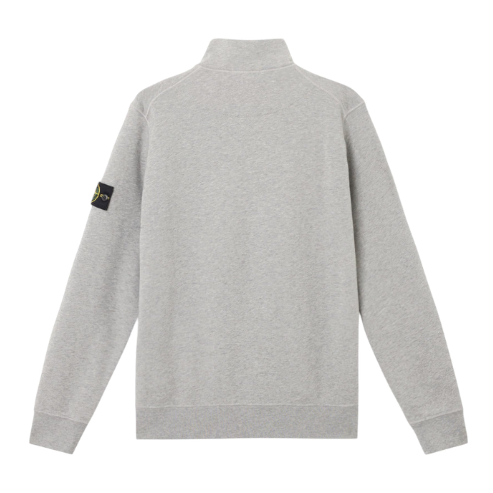 Stone Island 1/4 Zip Grey Ribbed Collar Thin Sweatshirt