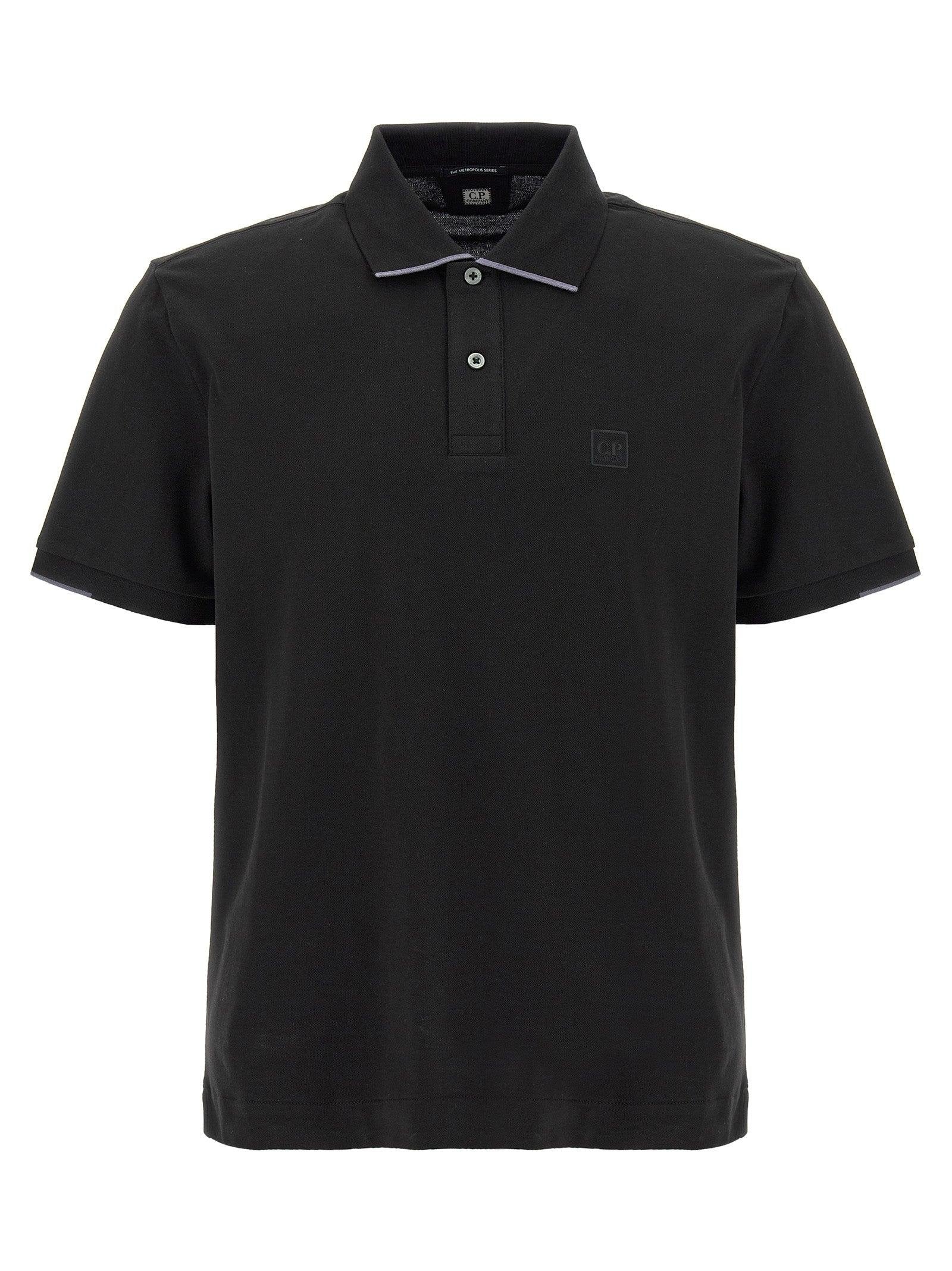 C.P Company Metropolis Series Black Polo Shirt