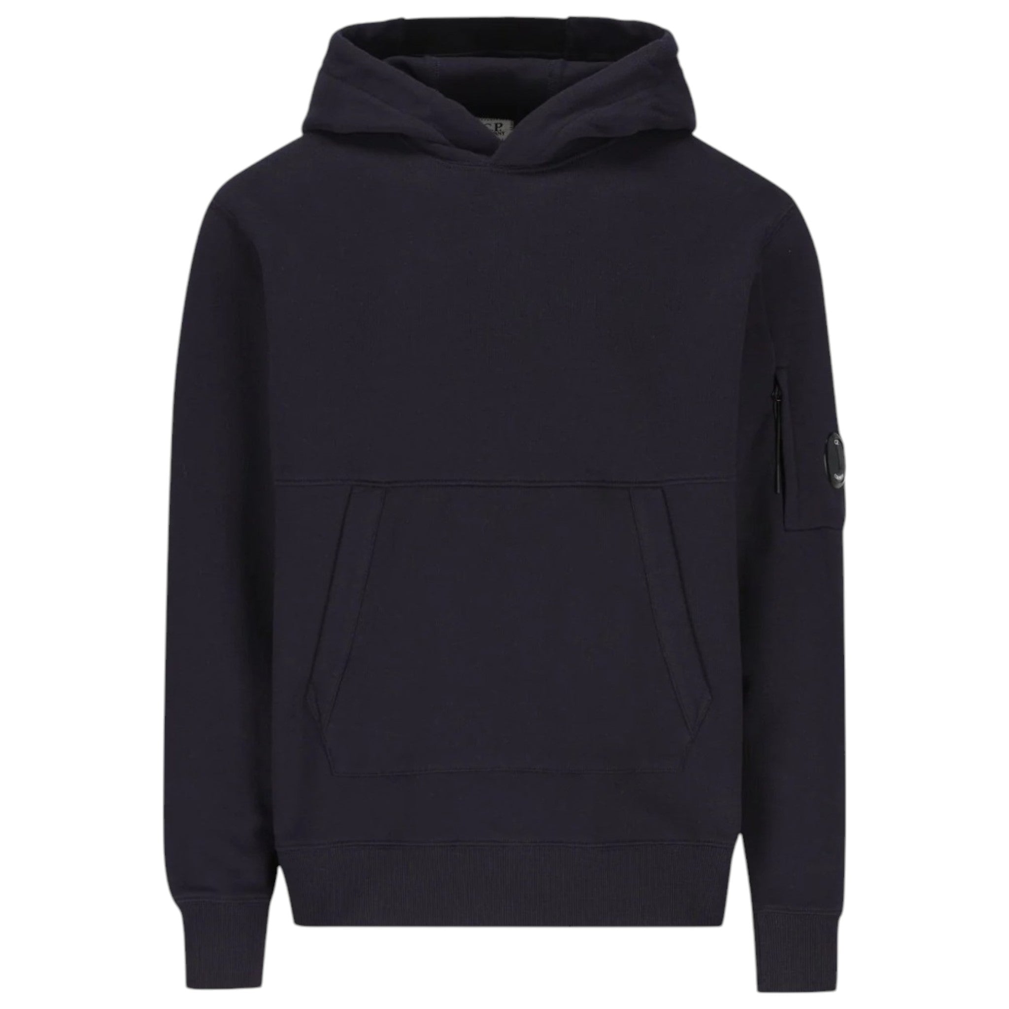 C.P. Company, Brushed Cotton Fleece Navy Blue Hoodie