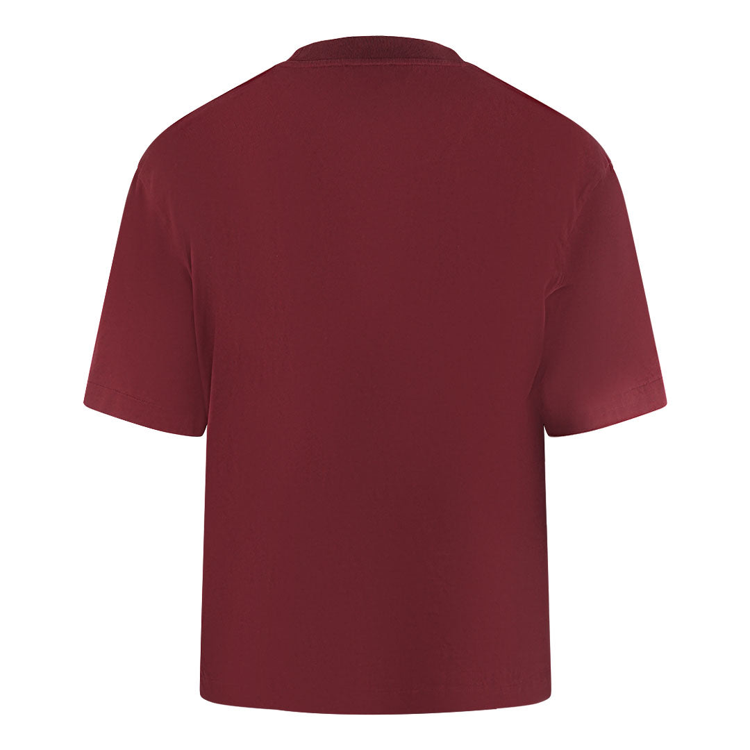 Off White Skate Fit How Was Your Delivery Logo Dark Red T Shirt