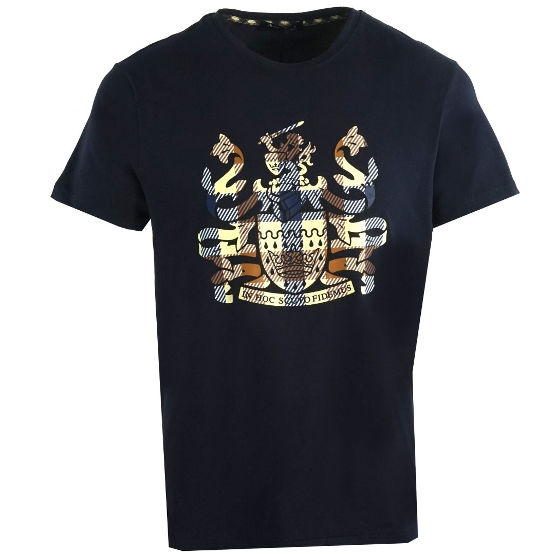 Aquascutum Aldis Checkogo Navy T-Shirt