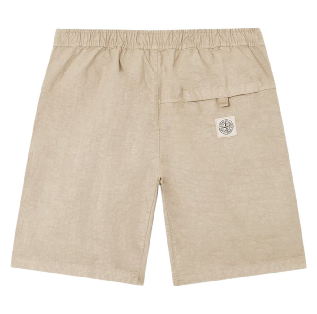 Stone Island, Bermuda Shorts in Biscuit with Panama Weave
