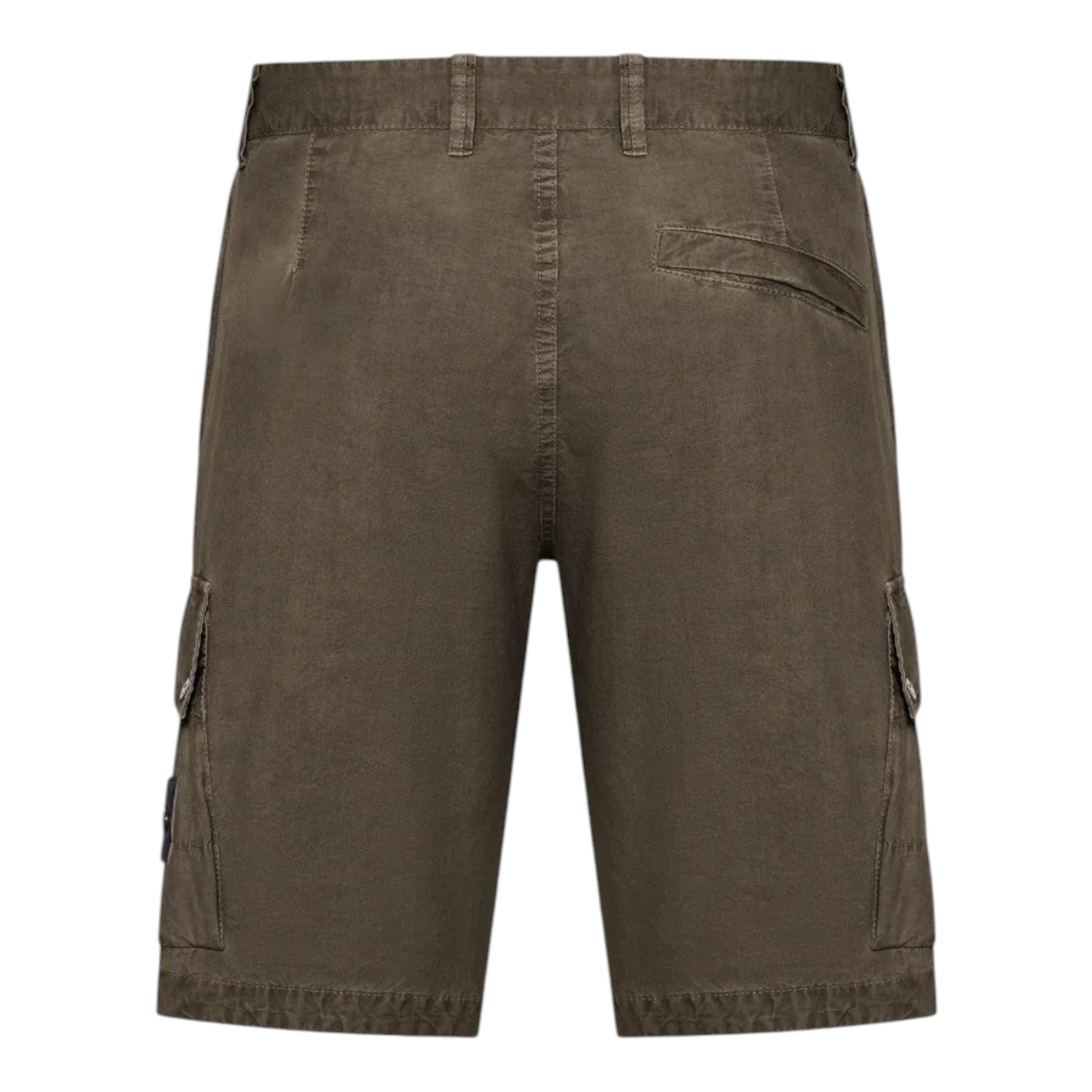 Stone Island, Slim Fit Cargo Shorts with Zip Pockets in Military Green